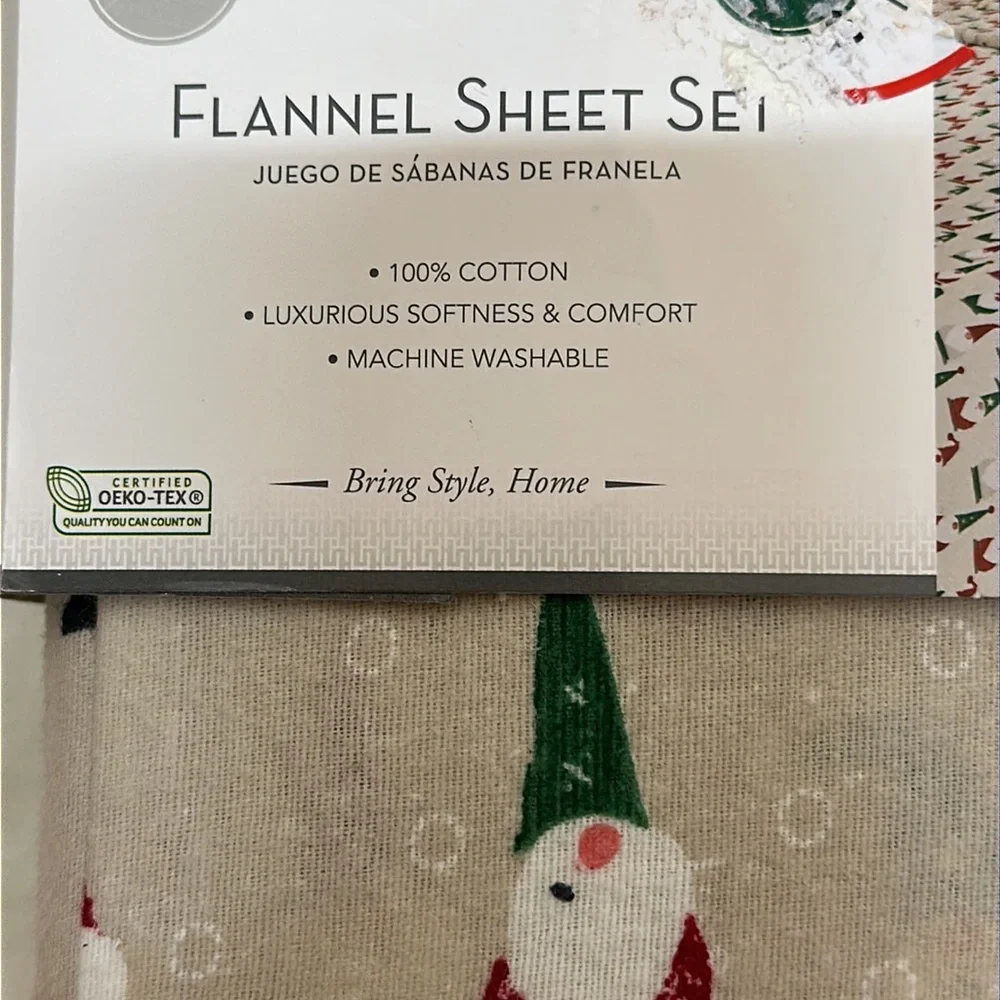 HUNTINGTON HOME GNOME Flannel Sheet Set.